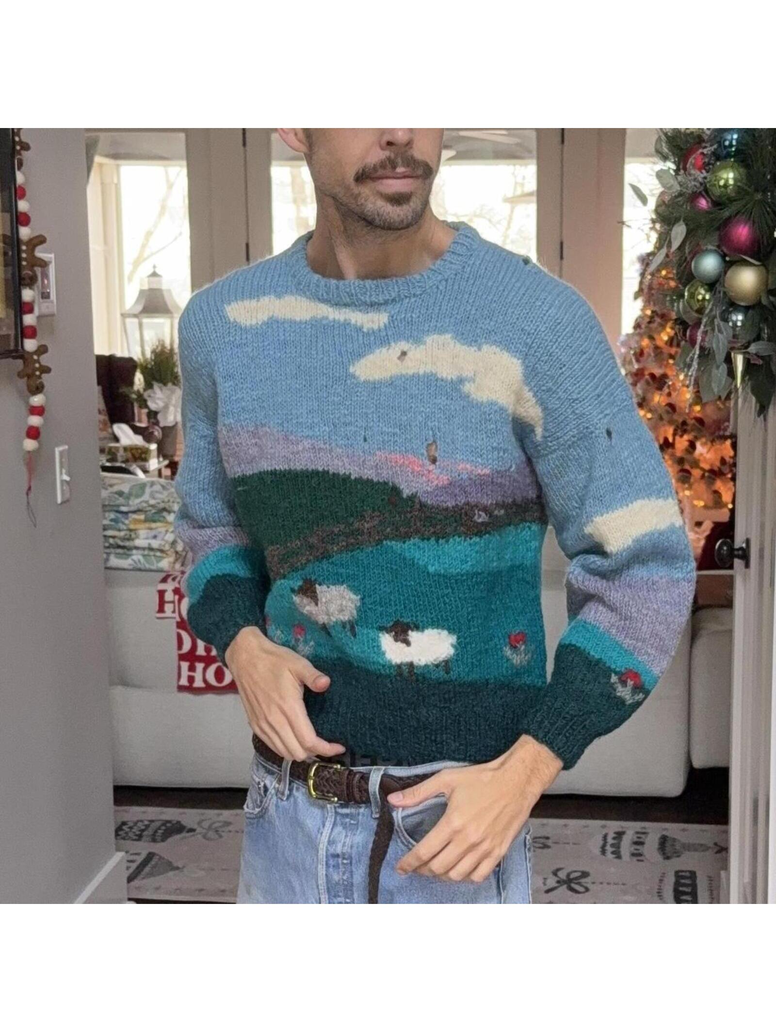 Vintage Homespun Pastoral Knit Sweater Size S/M